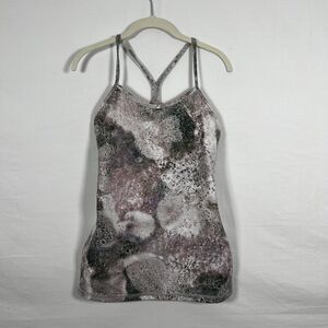 Lululemon Abstract Print Racerback Tank Built In Bra Running Yoga Workout Size 6